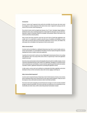 Service Mesh White Paper Template