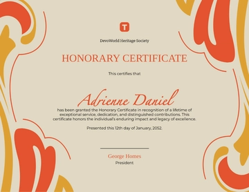 Free Vintage Honorary Certificate Template to Edit Online