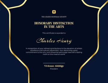 Free Luxury Honorary Certificate Template to Edit Online