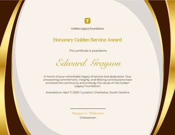 Free Golden Honorary Certificate Template to Edit Online