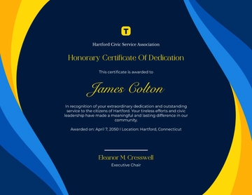 Free Creative Honorary Service Certificate Template to Edit Online