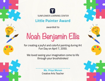 Free Painting Certificate for Child Template to Edit Online
