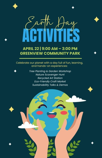 Free Earth Day Activities Template to Edit Online