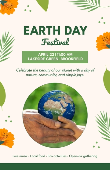 Free Earth Day Festival Template to Edit Online