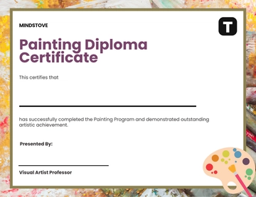 Free Blank Painting Diploma Certificate Template to Edit Online