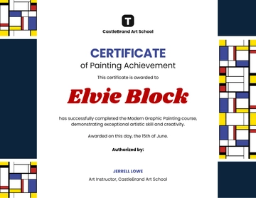 Free Modern Graphic Painting Certificate Template to Edit Online