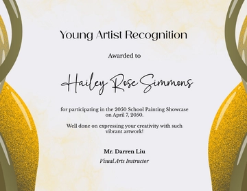 Free Watercolor Painting Certificate Template to Edit Online