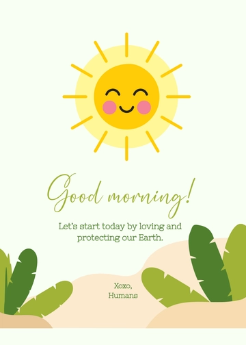 Free Good Morning Earth Day Template to Edit Online