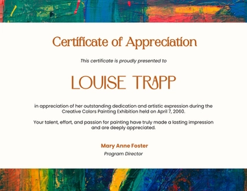 Free Painting Appreciation Certificate Template to Edit Online