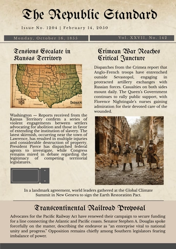 Free 19th Century Newspaper Template to Edit Online