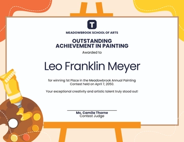 Free Creative Painting Contest Certificate Template to Edit Online