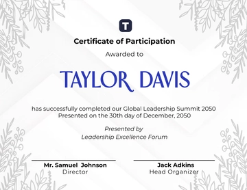 Free Classic Participation Award Certificate Template to Edit Online