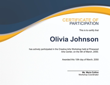 Free Creative School Participation Certificate Template to Edit Online