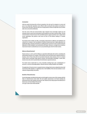 Shared Services White Paper Template