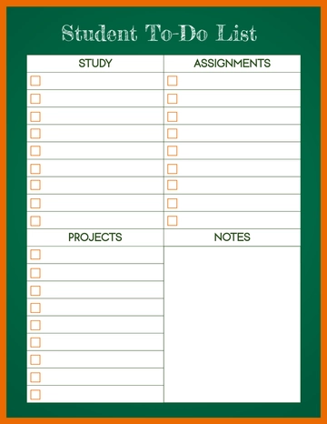 Free Student To-Do List Template to Edit Online