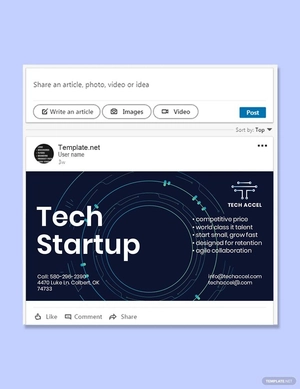 Tech Startup Linkedin Post Template