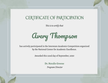 Free Aesthetic Competition Participation Certificate Template to Edit Online