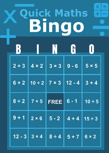 Free Math Bingo Template to Edit Online