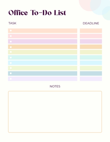 Free Colorful Office To-Do List Template to Edit Online