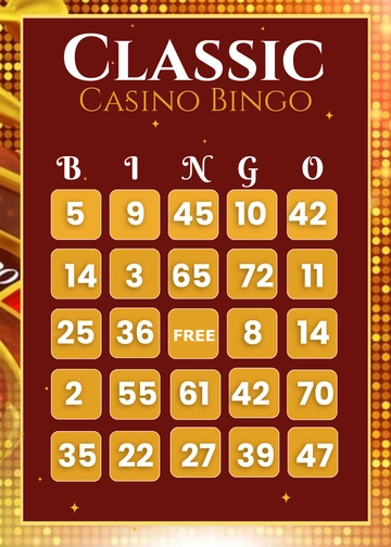 Free Casino Bingo Template to Edit Online