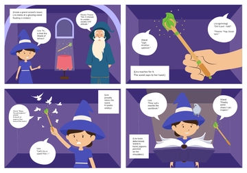 Free Fantasy Creative Comic Strip Template to Edit Online