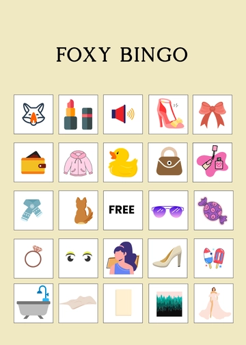 Free Foxy Bingo Template Printable to Edit Online