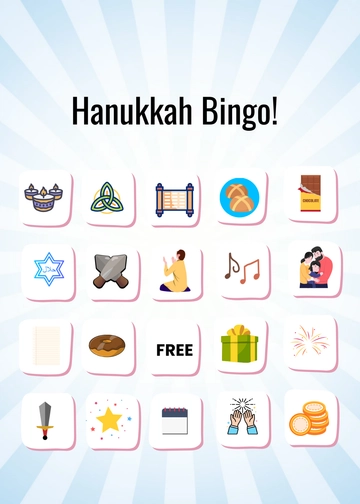 Free Hanukkah Bingo Design Template to Edit Online