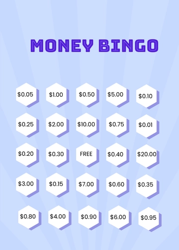 Free Money Bingo Template to Edit Online