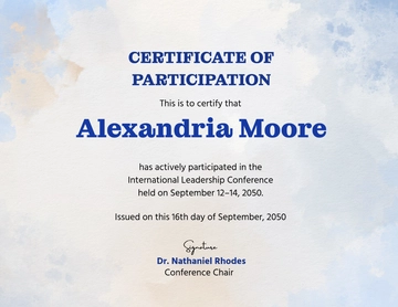 Free Conference Participation Certificate Template to Edit Online