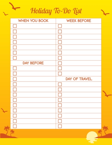 Free Holiday To-Do List Template to Edit Online
