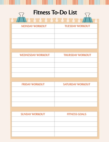 Free Fitness To-Do List Template to Edit Online