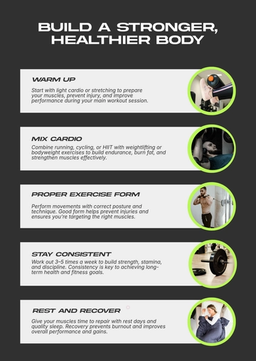 Free Healthy Workout Infographic Template to Edit Online