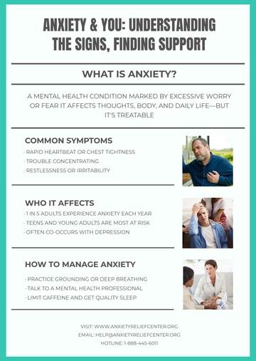 Free Health Infographic for Anxiety Template to Edit Online