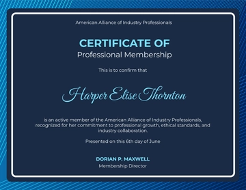 Professional Membership Certificate Template to Download