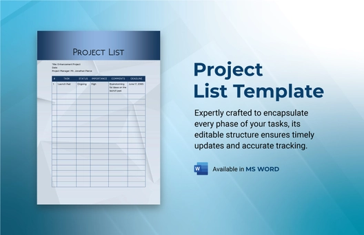 Project List Template