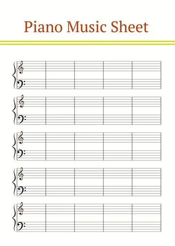 Free Piano Bar Lines Notes Template to Edit Online