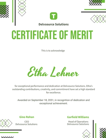 Free Creative Performance Merit Certificate Template to Edit Online