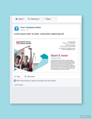 Fitness Studio Facebook Post Template