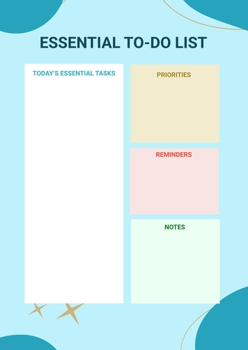 Free Essential To-Do List Template to Edit Online