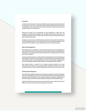 Fleet Management White Paper Template