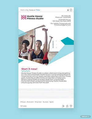 Fitness Studio Tumblr Post Template