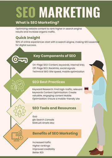 Free Blank SEO Marketing Infographic Template to Edit Online