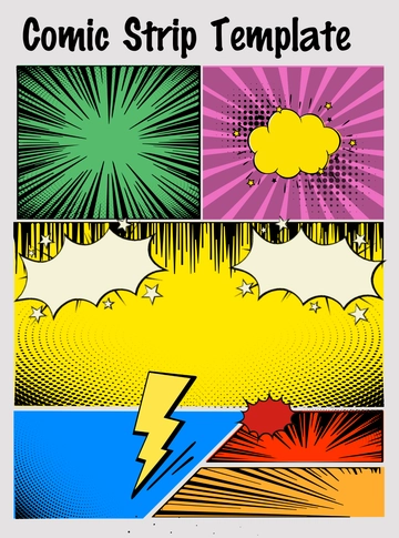 Free Action Background Comic Strip Template to Edit Online