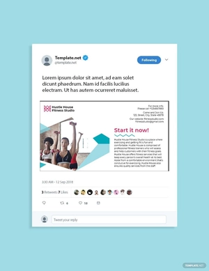 Fitness Studio Twitter Post Template