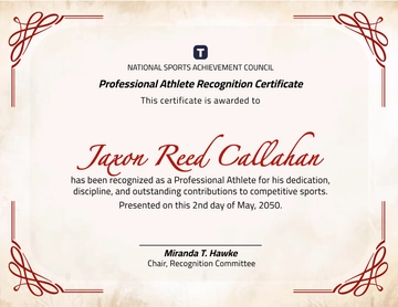 Free Red Professional Athlete Certificate Template to Edit Online
