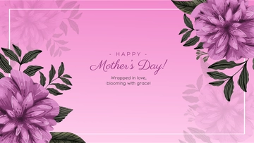 Free Carnation Pink  Mother's Day Floral Background Template to Edit Online