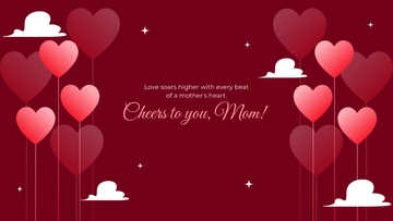 Free Heart Balloons Mother's Day Background Template to Edit Online