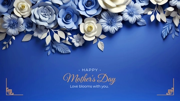 Free Blue Mother's Day Floral Background Template to Edit Online