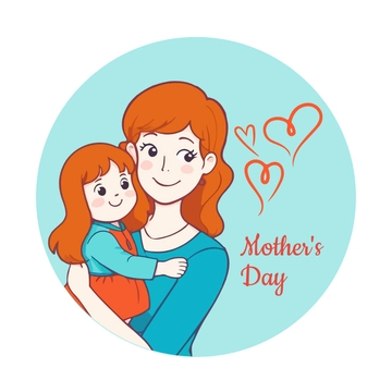 Free Daughter Embracing Mom Clipart Template to Edit Online