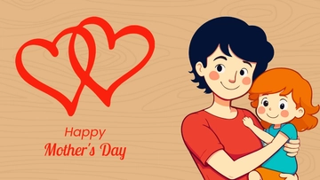 Free Simple Mother's Day Wooden  Background Template to Edit Online